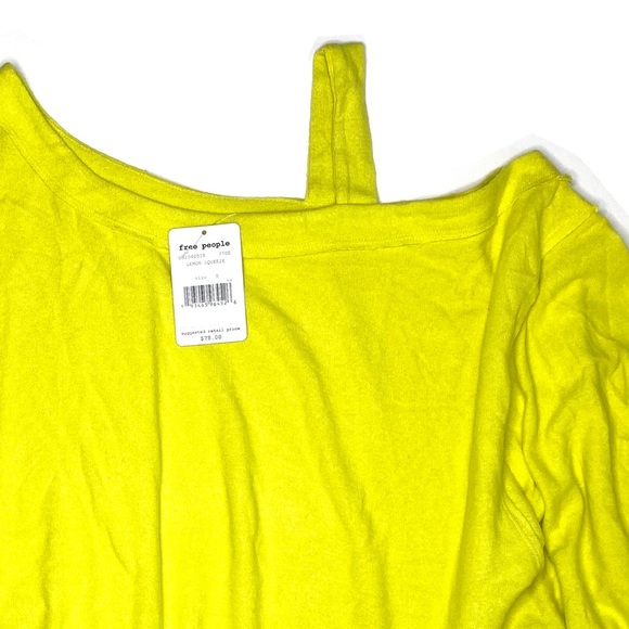 Free People Yellow Cut Out Knit Top Size Small - Picture 6 of 6